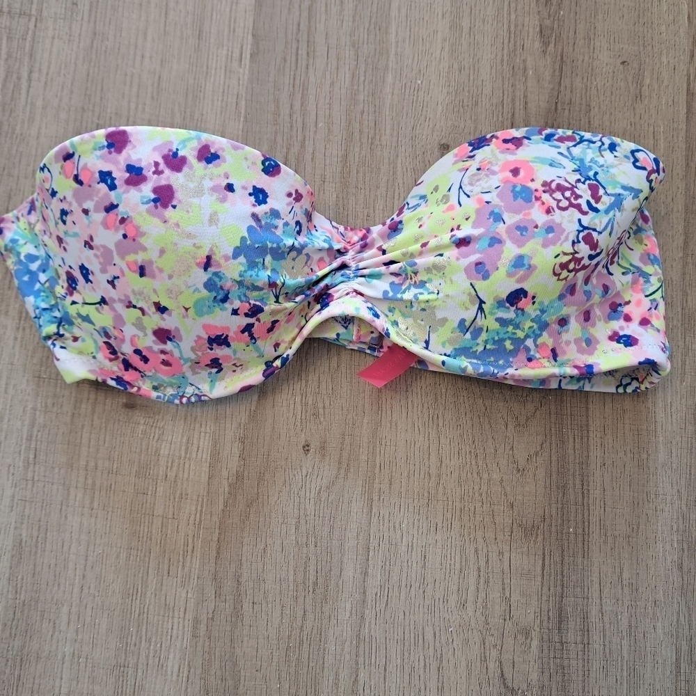 Victoria Secret Pastel Floral Bandeau Bikini Top 34B